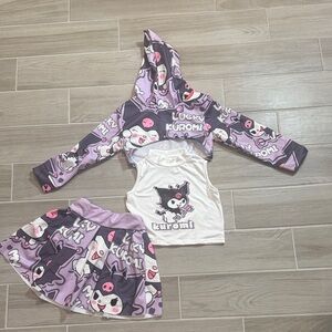Kuromi Kids Matching Set - Purple and White